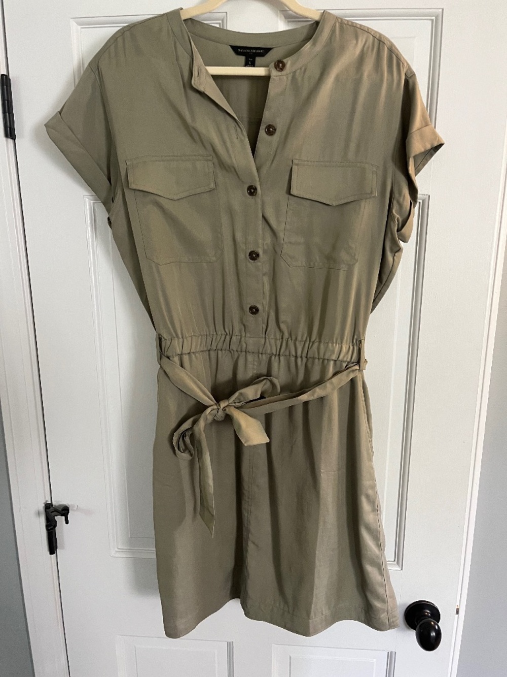 Banana Republic Tall Large Olive Green Buttoned Down Dress - Worn Once